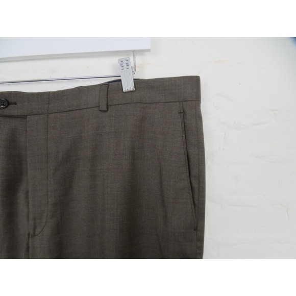Peter Millar Dress Pants Mens 38x32 Gray Virgin Wool Stretch Flat Front Trousers - Picture 3 of 10